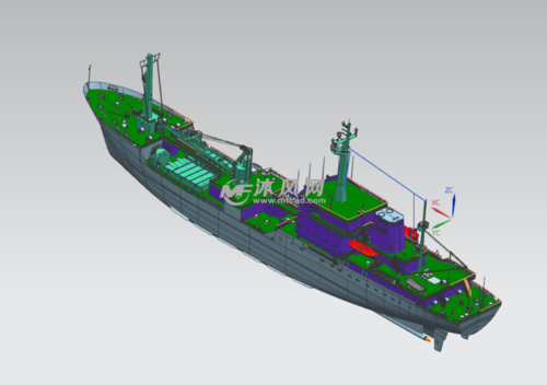海上作业船三维设计 - 海洋船舶图纸 - 沐风网